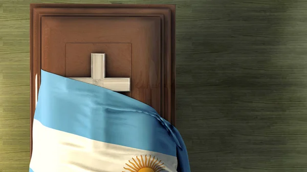 Illustration Flag Argentina Casket — 스톡 사진