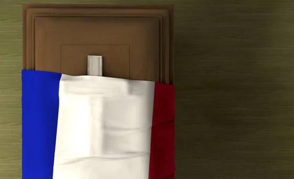 Illustration Flag France Casket — Stock Photo, Image