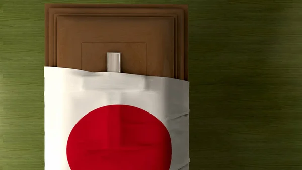 Ilustração Bandeira Japão Caixão — Fotografia de Stock