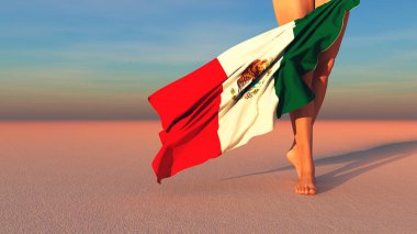 Meksika bayrağının 3D çizimi