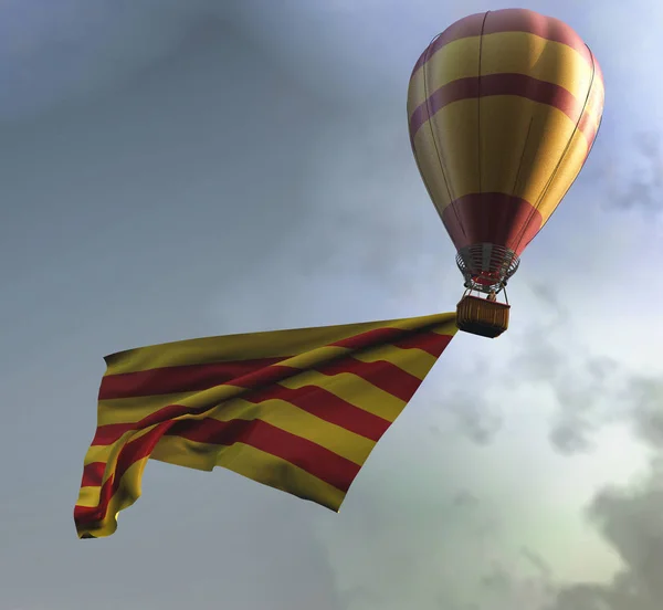 Ilustrace Vlajky Katalonie Španělsko — Stock fotografie