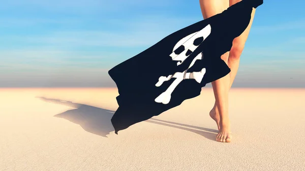 Απεικόνιση Της Σημαίας Του Jolly Roger — Φωτογραφία Αρχείου