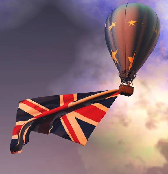 Illustration Flag Britain Hot Air Balloon — 스톡 사진