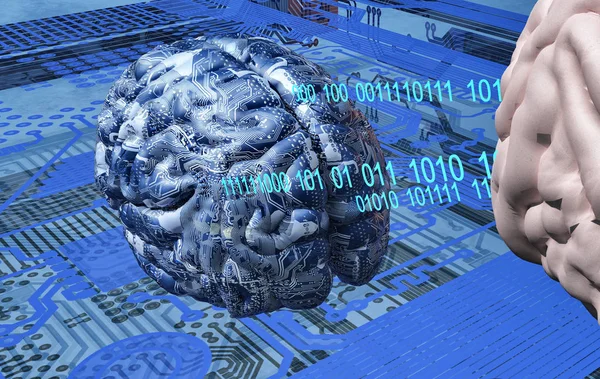 3d illustration of electronic brain