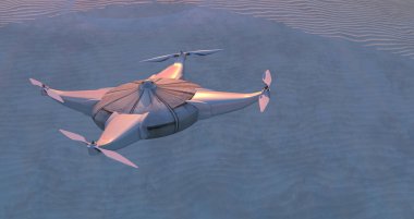 3d illustration of a flying drone
