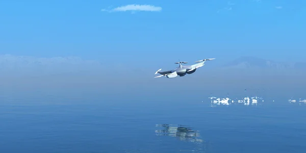 3D Illustration des Drohnenflugs — Stockfoto