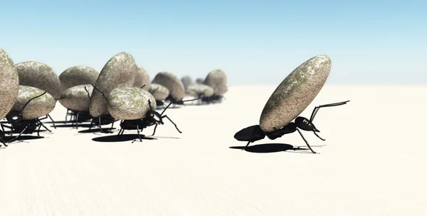 Έννοια εργασία, ομάδα των μυρμηγκιών — Φωτογραφία Αρχείου