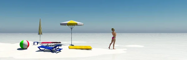 Articoli turistici su una spiaggia — Foto Stock