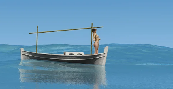 Традиционная лодка на балеарских островах — стоковое фото