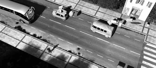 Auto und Straße fahren — Stockfoto