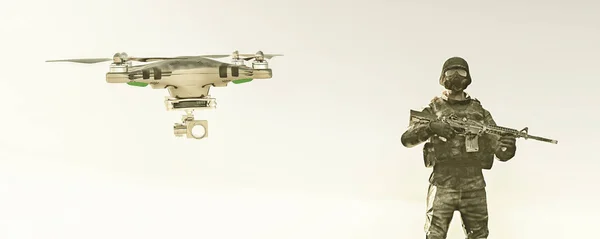 Illustration Drone Utilisé Par Les Militaires Pour Transport Espionnage — Photo