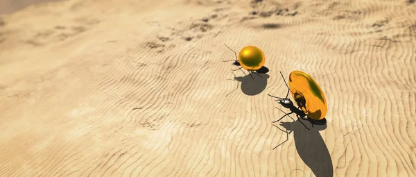 Concept Work Ομάδα Μυρμηγκιών Που Κινούνται Χρυσό Πέτρες Εικόνα — Φωτογραφία Αρχείου