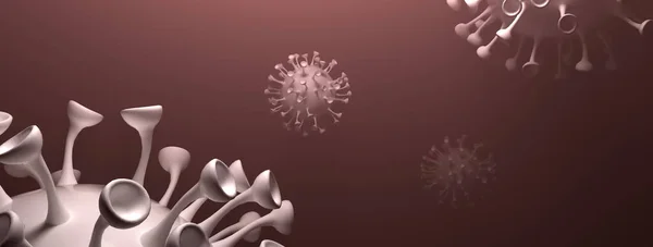 Ilustración Una Simulación Del Virus Coronavirus Flotante — Foto de Stock
