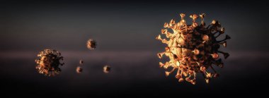 3d illustration of a simulation of the coronavirus virus floating clipart