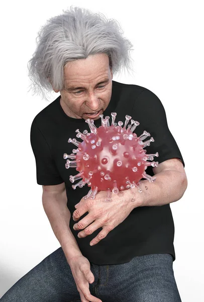 Illustration Man Playing Coronavirus — Stock Photo, Image