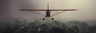 3d illustration of a biplane