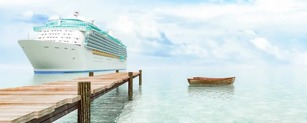 Illustration Einer Kreuzfahrt Auf Dem Meer — Stockfoto