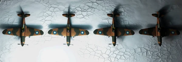 3D示例 旧式战斗机 — 图库照片