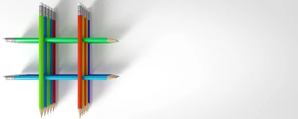 Illusztráció Színes Ceruzák Egyszerű Háttér — Stock Fotó