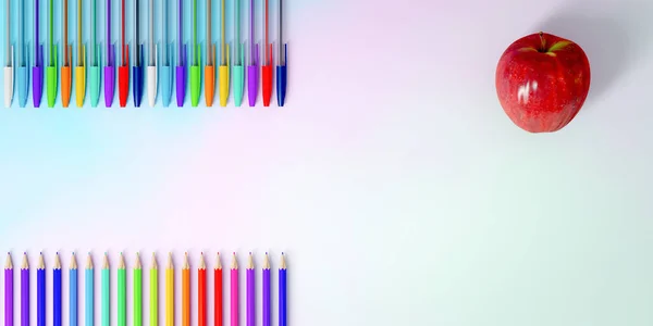 Illustration Colored Pencils Plain Background — Stock Photo, Image