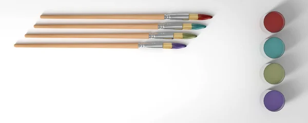 Illustration Paint Brushes — Stock Photo, Image