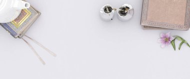 Çeşitli kırtasiye ögelerinin 3d illüstrasyonu