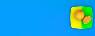 3D illüstrasyon, sağlıklı yeme konsepti, orangutan