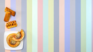 3 boyutlu illüstrasyon. Kahvaltı ve aksesuarlar