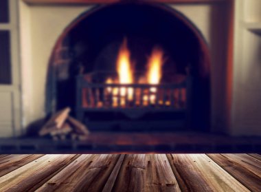 Blurred image of fireplace as a background clipart