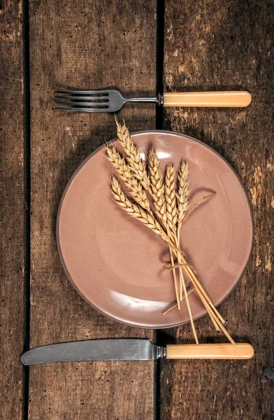 Closeup de trigo na mesa — Fotografia de Stock