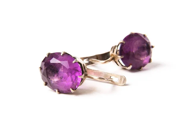 Boucles d'oreilles vintage avec pierre d'alexandrite — Photo