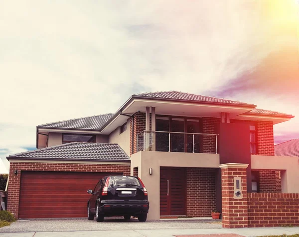 Picture of house in sunset — Stock Photo, Image