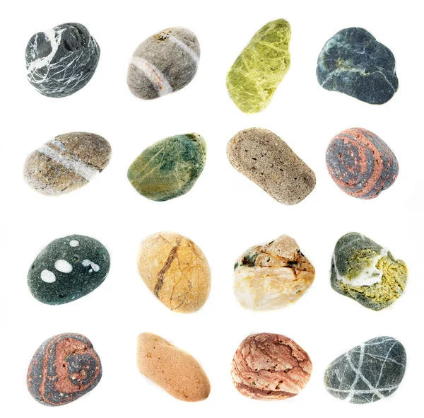 Stones from the sea on white — Stock Photo, Image