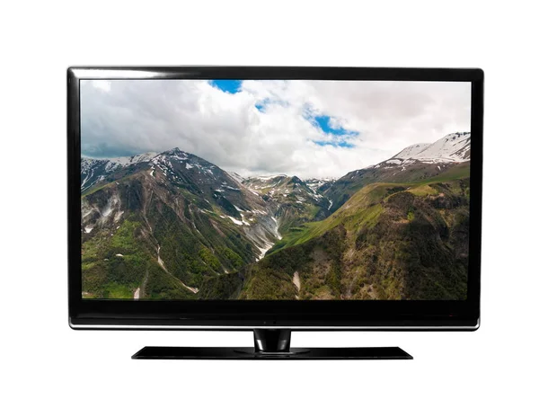 TV with the mountains view — Stock Photo, Image