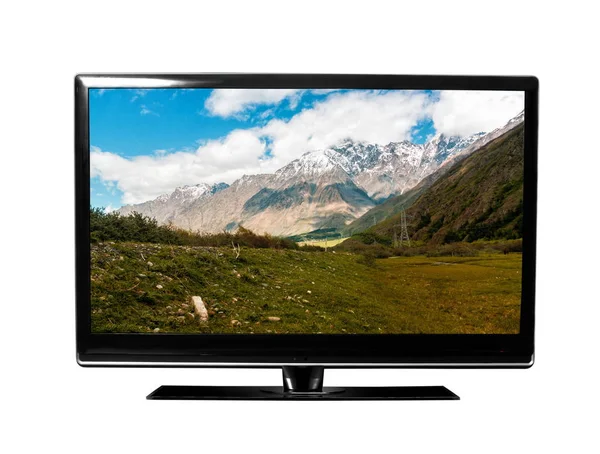 TV with the mountains view — Stock Photo, Image