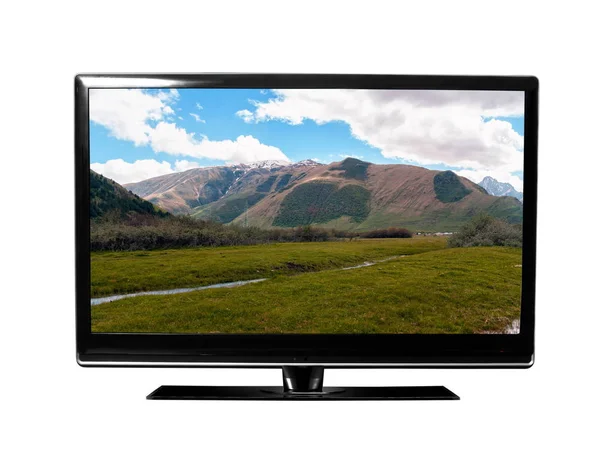 TV with the mountains view — Stock Photo, Image