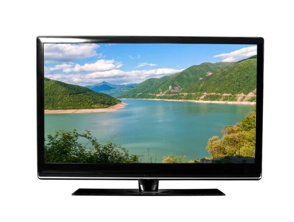 TV con vistas a las montañas — Foto de Stock