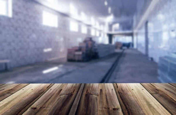 Blurred unfocused picture of warehouse interior — Stock Photo, Image