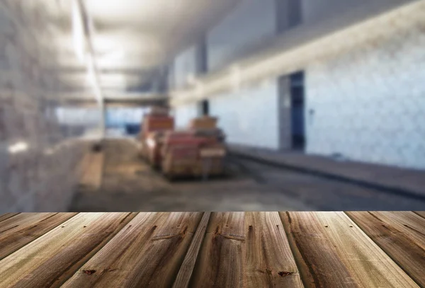 Blurred unfocused picture of warehouse interior — Stock Photo, Image