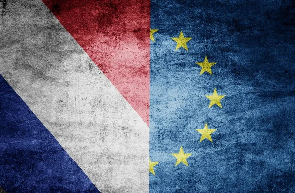 Relaciones euro-país. Banderas sobre fondo texturizado — Foto de Stock