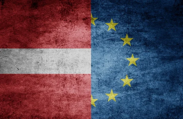 Euron land förbindelser. Flaggor på texturerat bakgrund — Stockfoto