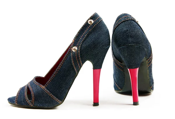 Fashion female jeans shoes — Stock Photo, Image
