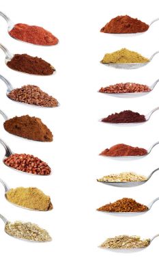 Baharat ve kaşık tahıl koleksiyonu