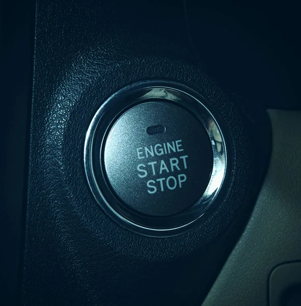 Start engine button in a car — Stock Photo, Image