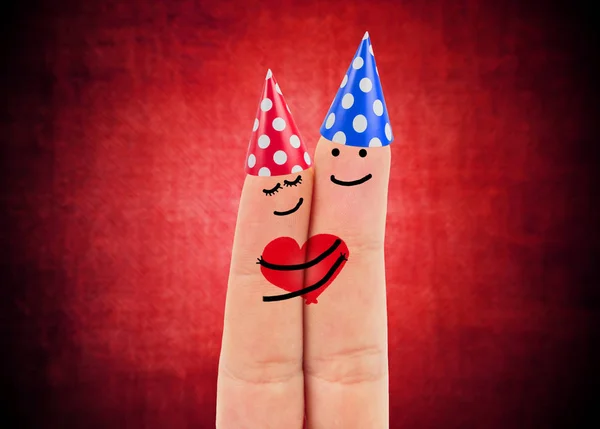 两个幸福的手指在爱 — 图库照片
