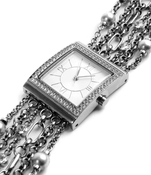 Мода браслет часы на белом — стоковое фото