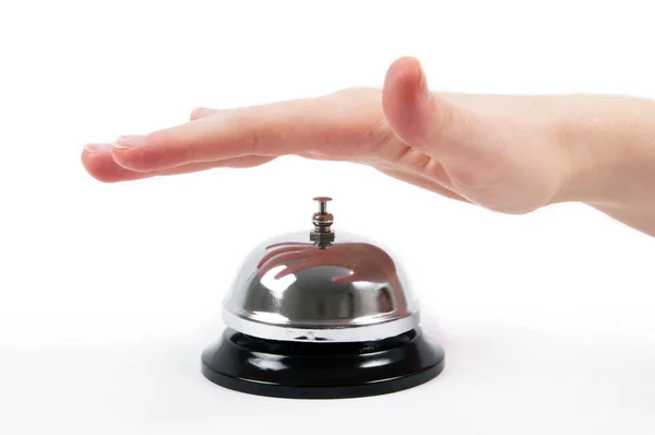 Ringing the bell on white — Stock Photo, Image