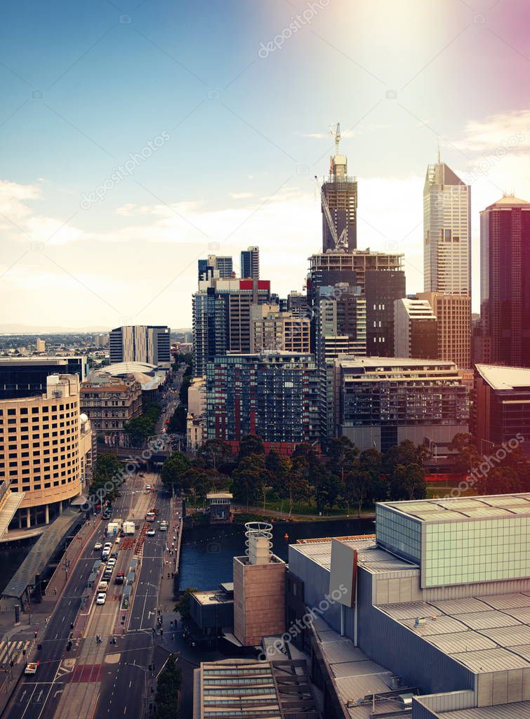 Melbourne city CBD view
