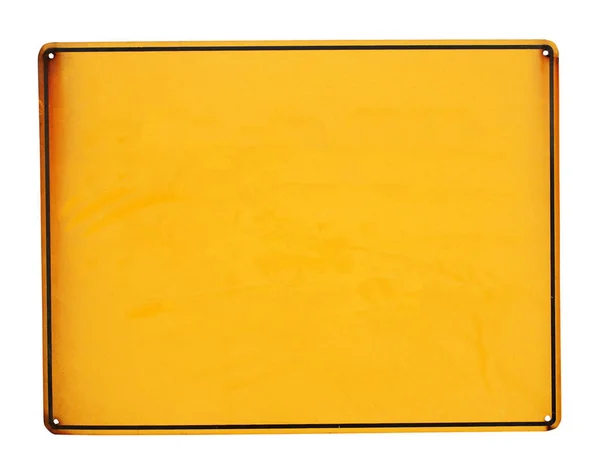 Panneau métallique jaune isolé — Photo