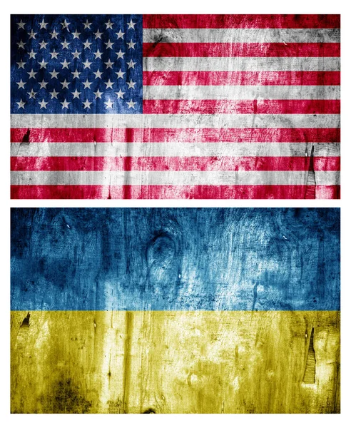 Dwa drewniane flagi teksturowanej. Relacje — Zdjęcie stockowe